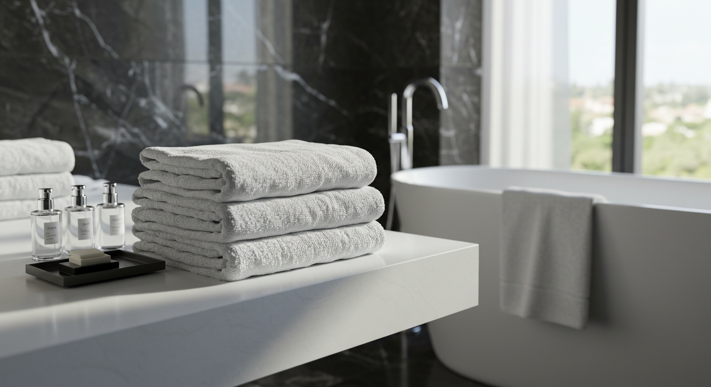 Luxury bathroom with premium towels